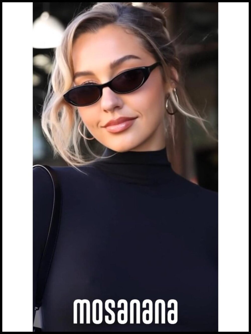 Retro Oval Cat Eye Sunglasses UV400 Protection Narrow Frame - Picture 6 of 6